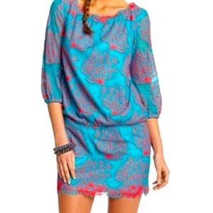 Lilly Pulitzer Cee Cee Coral Blue Snorkel dress in SZ 8 No tag but wore it once